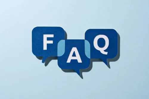Frequently Asked Questions 1 paper craft faq speech bubble on blue background