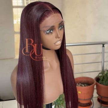 Burgundy Bone Straight Wig | 5x5 Closure | 20”