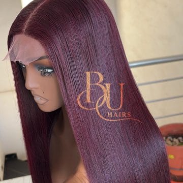 Burgundy Bone Straight Wig | 2x6 Closure | 20”