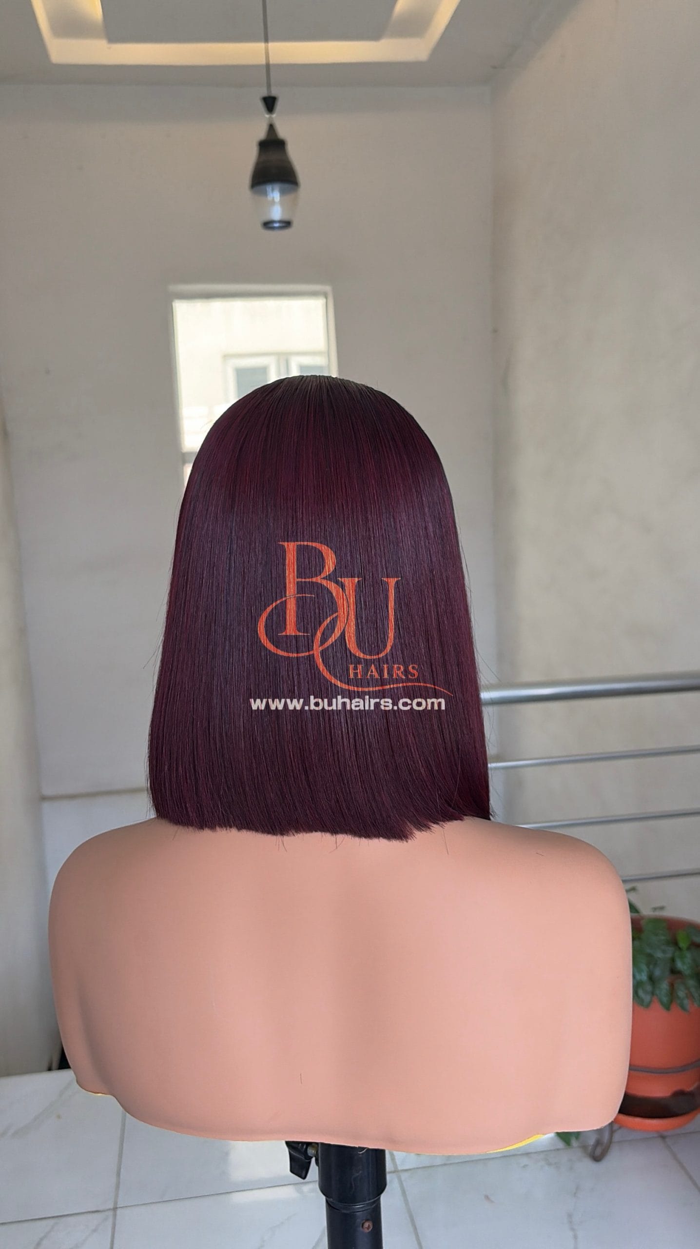 Burgundy Bone Straight Wig | 5x5 Closure 3 Burgundy Bone Straight Wig | 5x5 Closure - Image 3