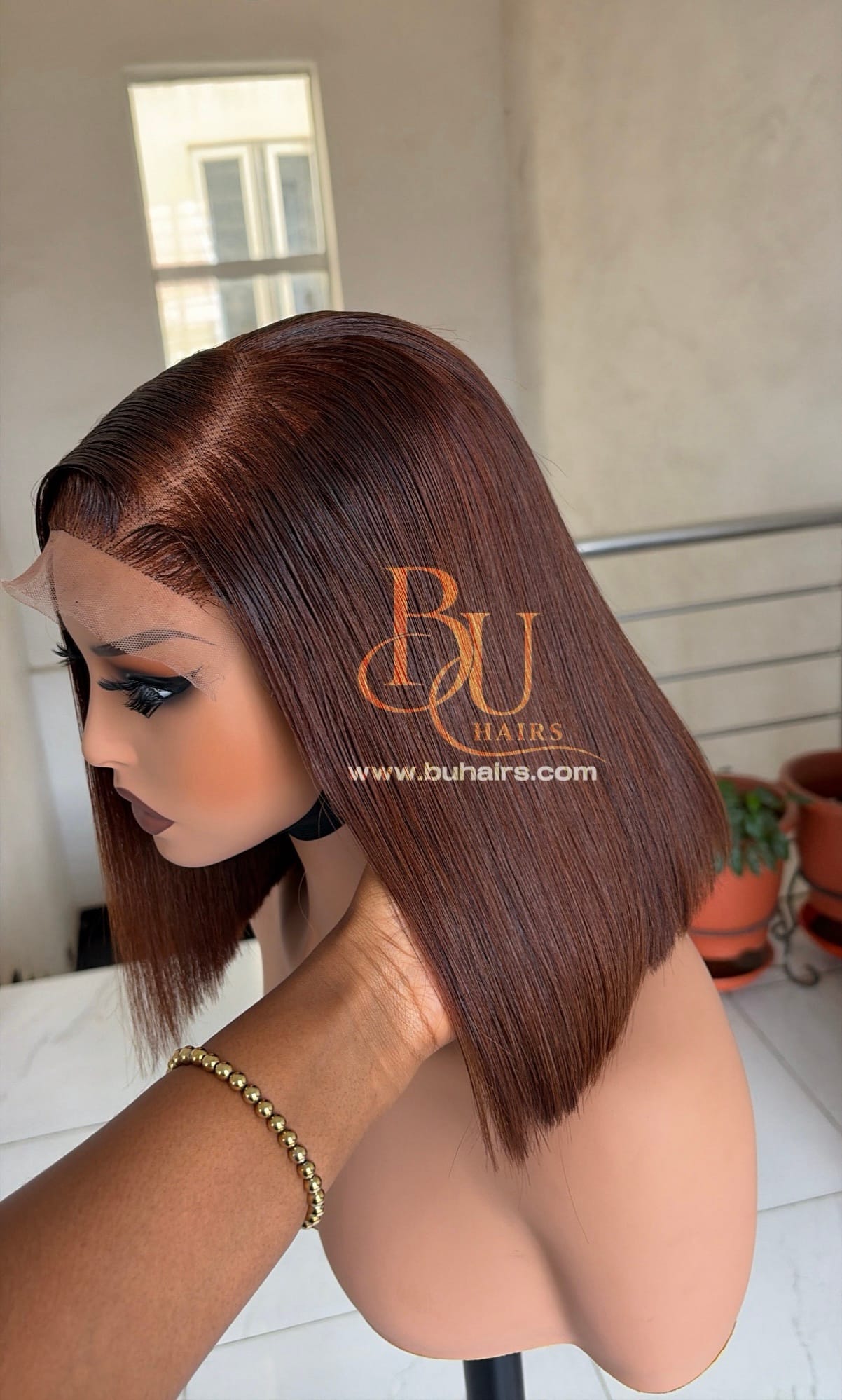 Brown Bone Straight Wig | 5x5 Closure 3 Brown Bone Straight Wig | 5x5 Closure - Image 3