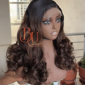 Ombre Brown Wavy Bounce Wig | 5x5 Closure