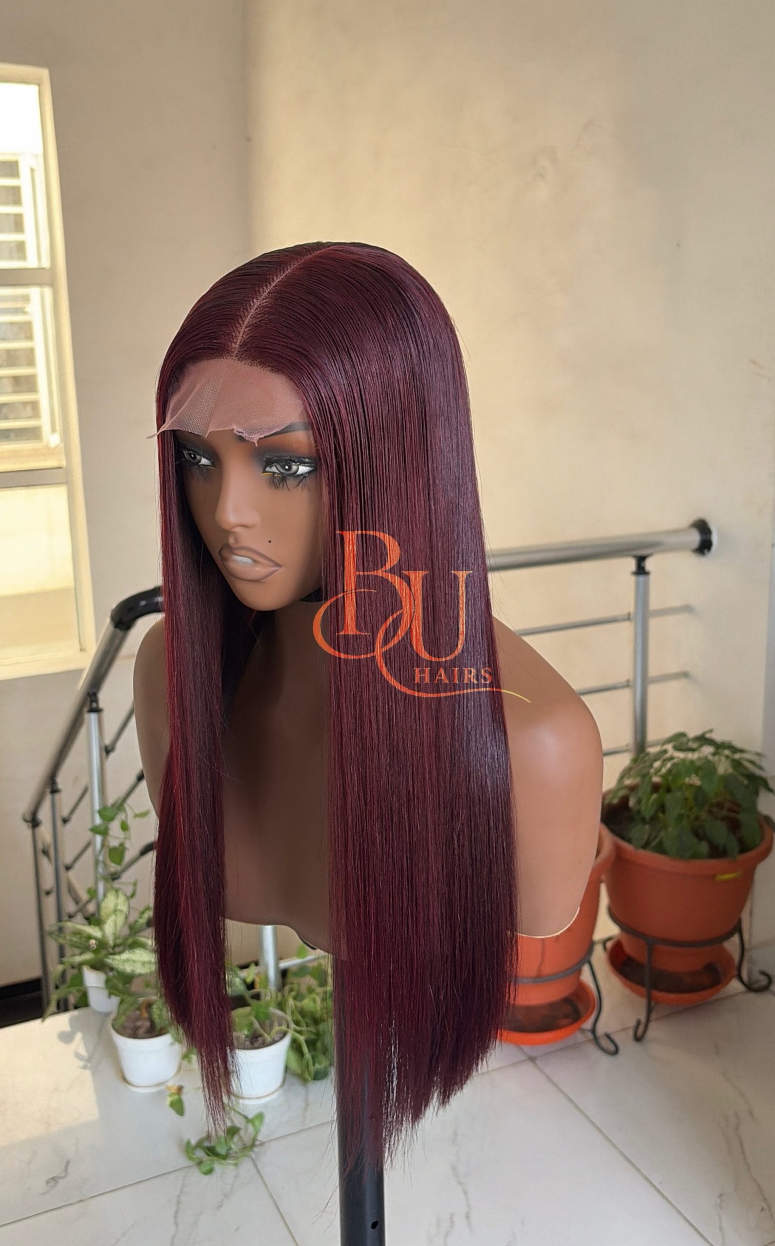 Burgundy Bone Straight Wig | 2x6 Closure | 20” 2 Burgundy Bone Straight Wig | 2x6 Closure | 20” - Image 2