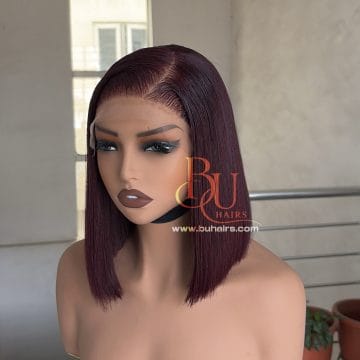 Burgundy Bone Straight Wig | 5x5 Closure