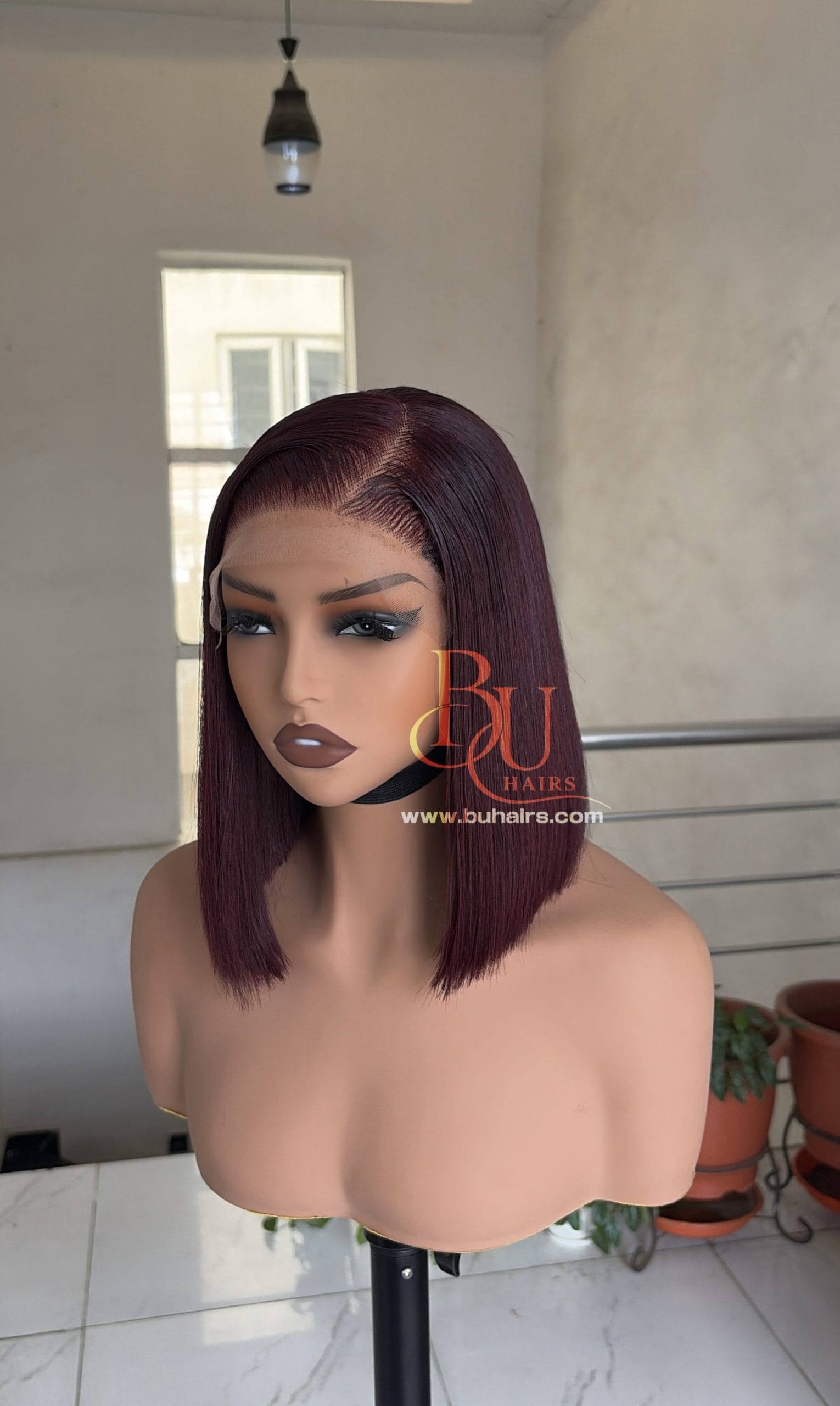 Burgundy Bone Straight Wig | 5x5 Closure 1 Burgundy Bone Straight Wig | 5x5 Closure