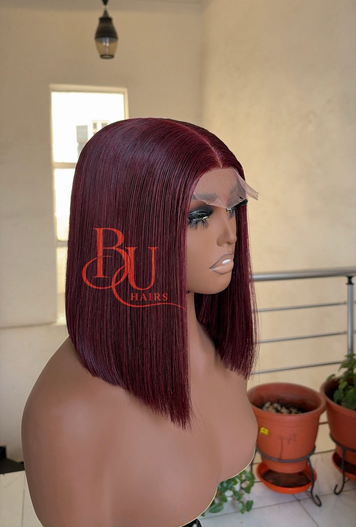 Burgundy Bone Straight Wig | 2x6 Closure 1 Burgundy Bone Straight Wig | 2x6 Closure