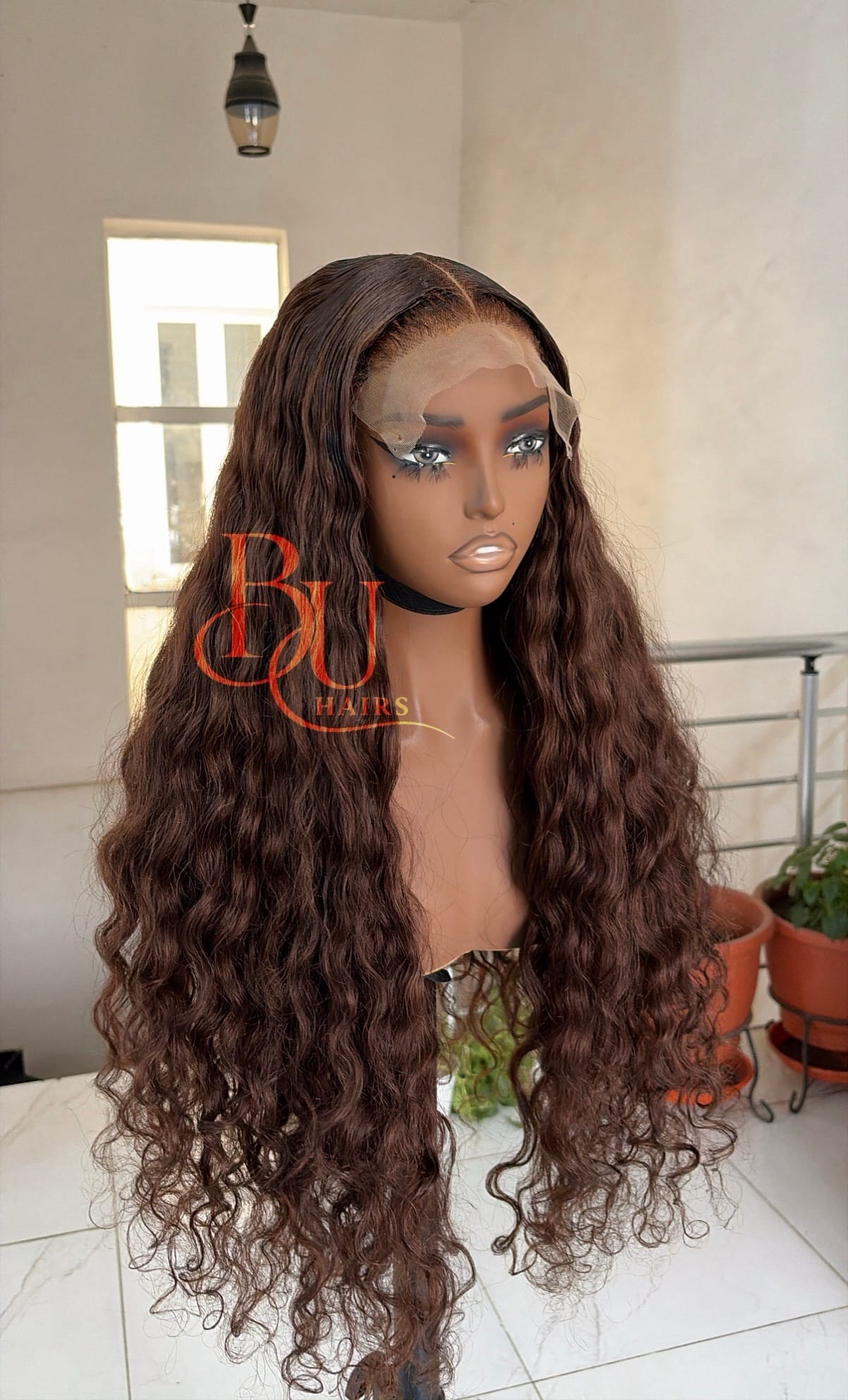 Brown Beach Wave Curly Wig 4 Brown Beach Wave Curly Wig - Image 4