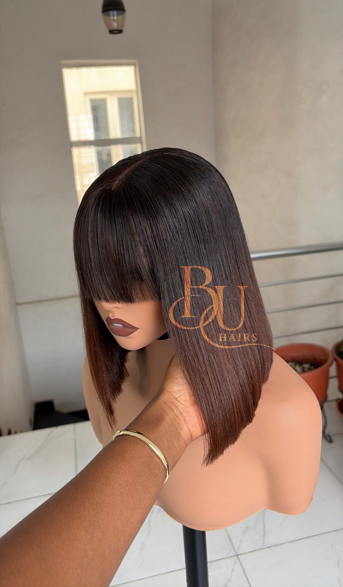 Ombre Tone Fringe Bone Straight Wig 1 Ombre Tone Fringe Bone Straight Wig