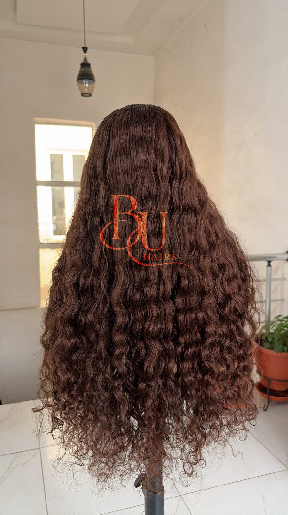 Brown Beach Wave Curly Wig 2 Brown Beach Wave Curly Wig - Image 2