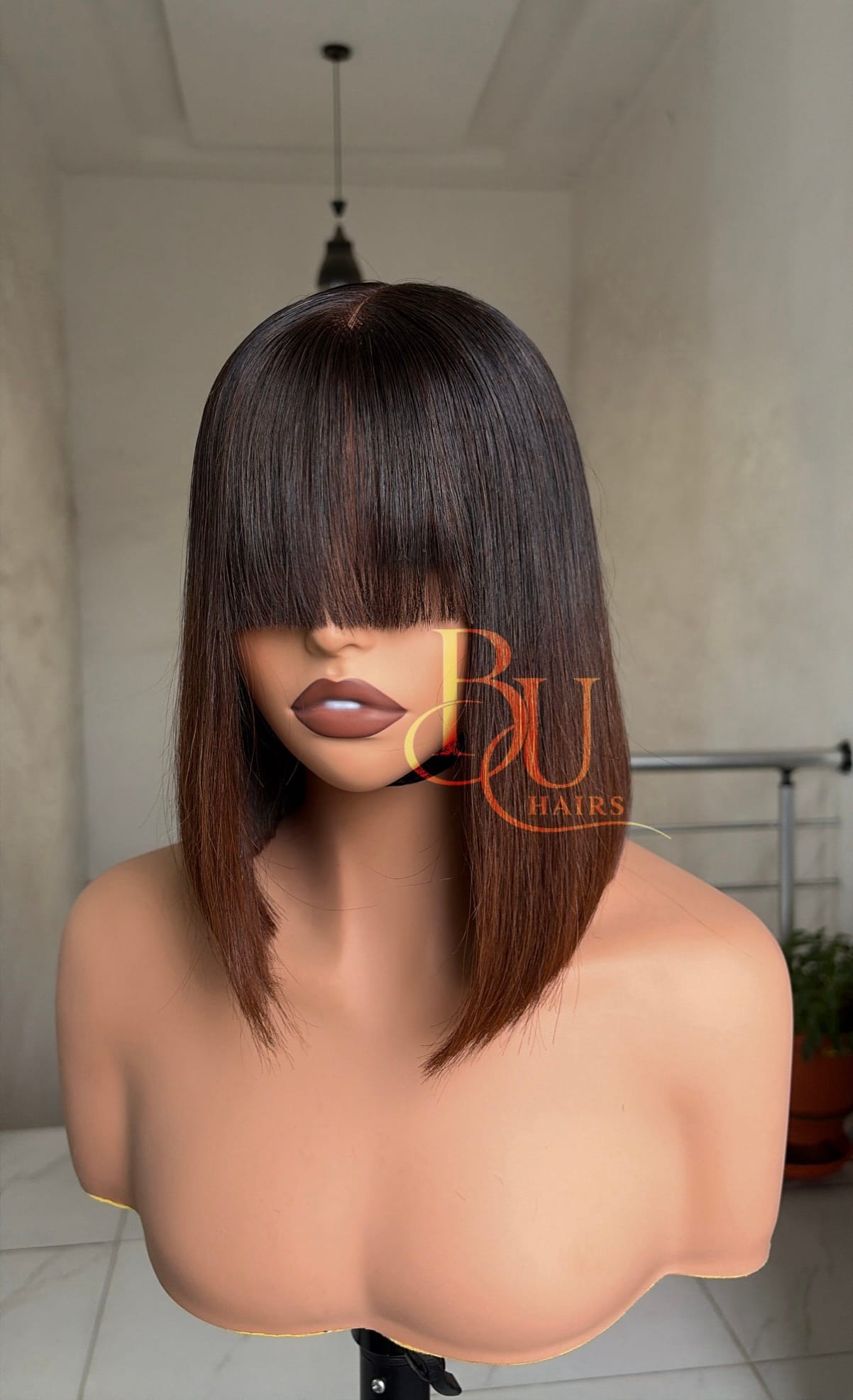Ombre Tone Fringe Bone Straight Wig 4 Ombre Tone Fringe Bone Straight Wig - Image 4