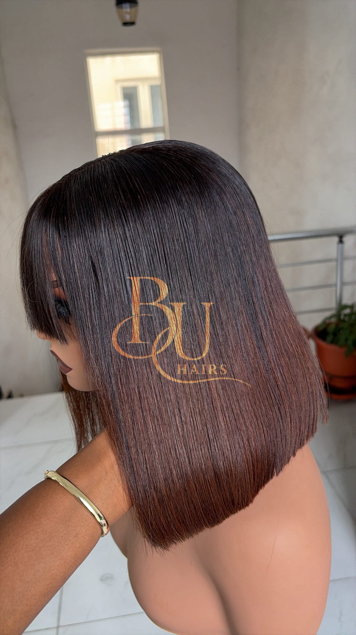 Ombre Tone Fringe Bone Straight Wig 2 Ombre Tone Fringe Bone Straight Wig - Image 2