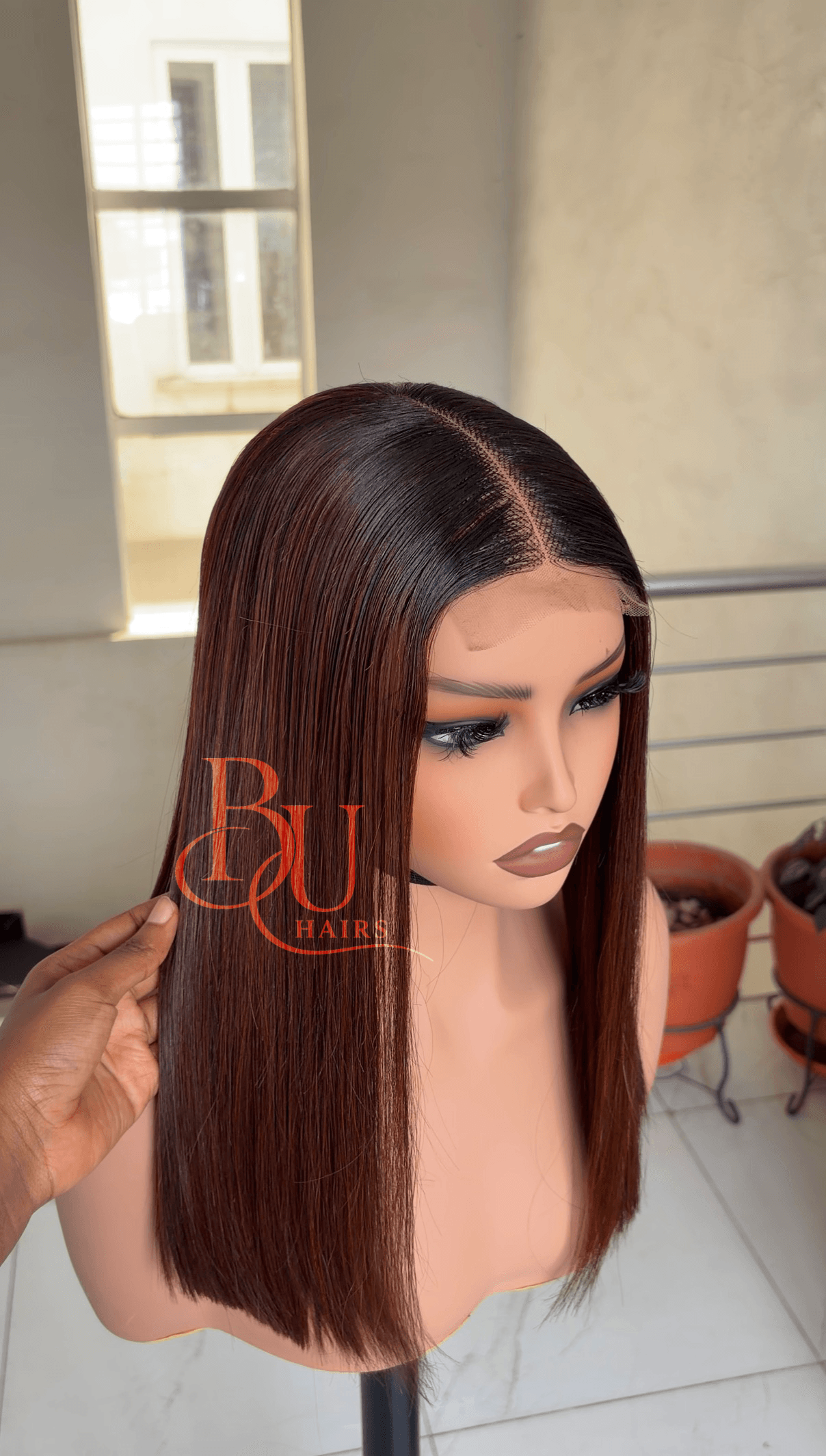Cajun Brown Straight Wig | 2x6 Dark Roots | 14” 3 Cajun Brown Straight Wig | 2x6 Dark Roots | 14” - Image 3