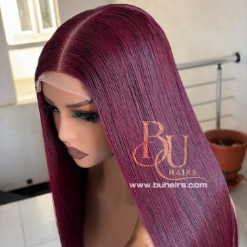 Burgundy Bone Straight Wig | 2x6 | 24”-30”