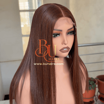 Brown Bone Straight Wig | 2x6 Closure | 16”