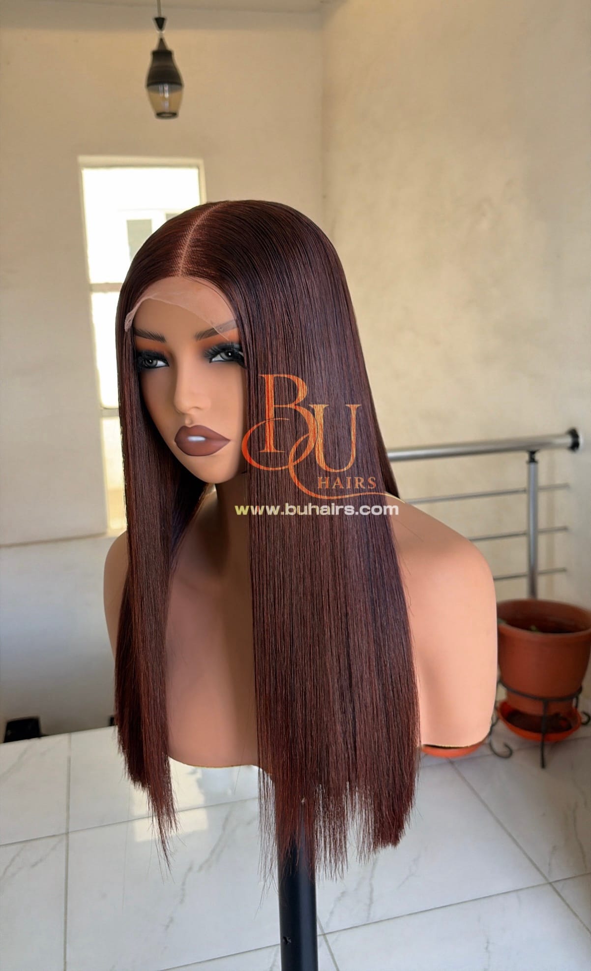 Choco Brown Bone Straight Wig | 2x6 | 16” 5 Choco Brown Bone Straight Wig | 2x6 | 16” - Image 5