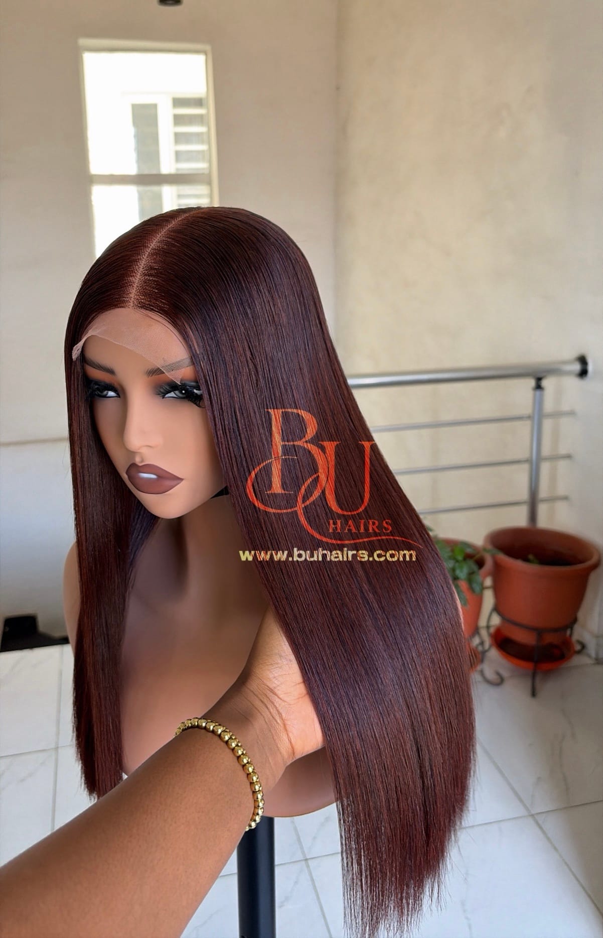 Choco Brown Bone Straight Wig | 2x6 | 16” 3 Choco Brown Bone Straight Wig | 2x6 | 16” - Image 3